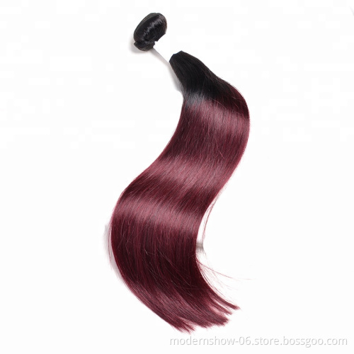 Modern Show Ombre Hair Extensions Wholesale Very Cheap  Brazilian Virgin Human Hair 1B/99J Straight Hair Extensions